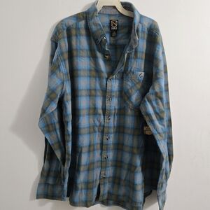 Noble Blue and Green Plaid Men's Button Down Shirt. L Reg.